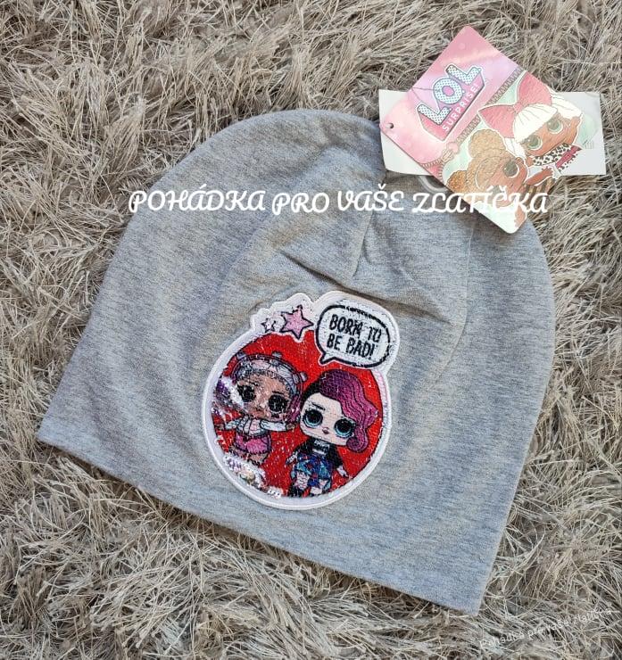 Dívčí čepice LOL s flitry