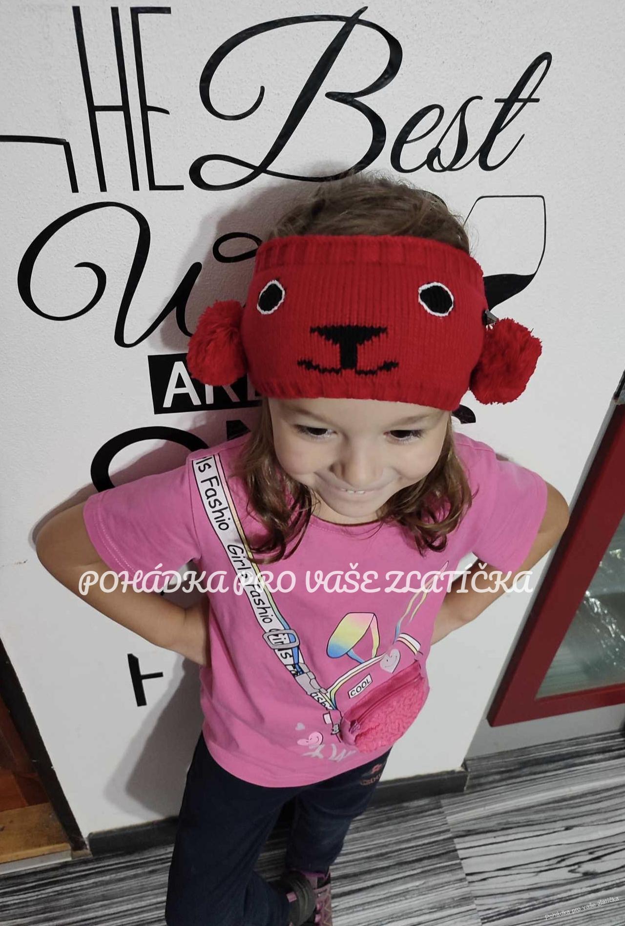 Zimní čelenka s oušky 