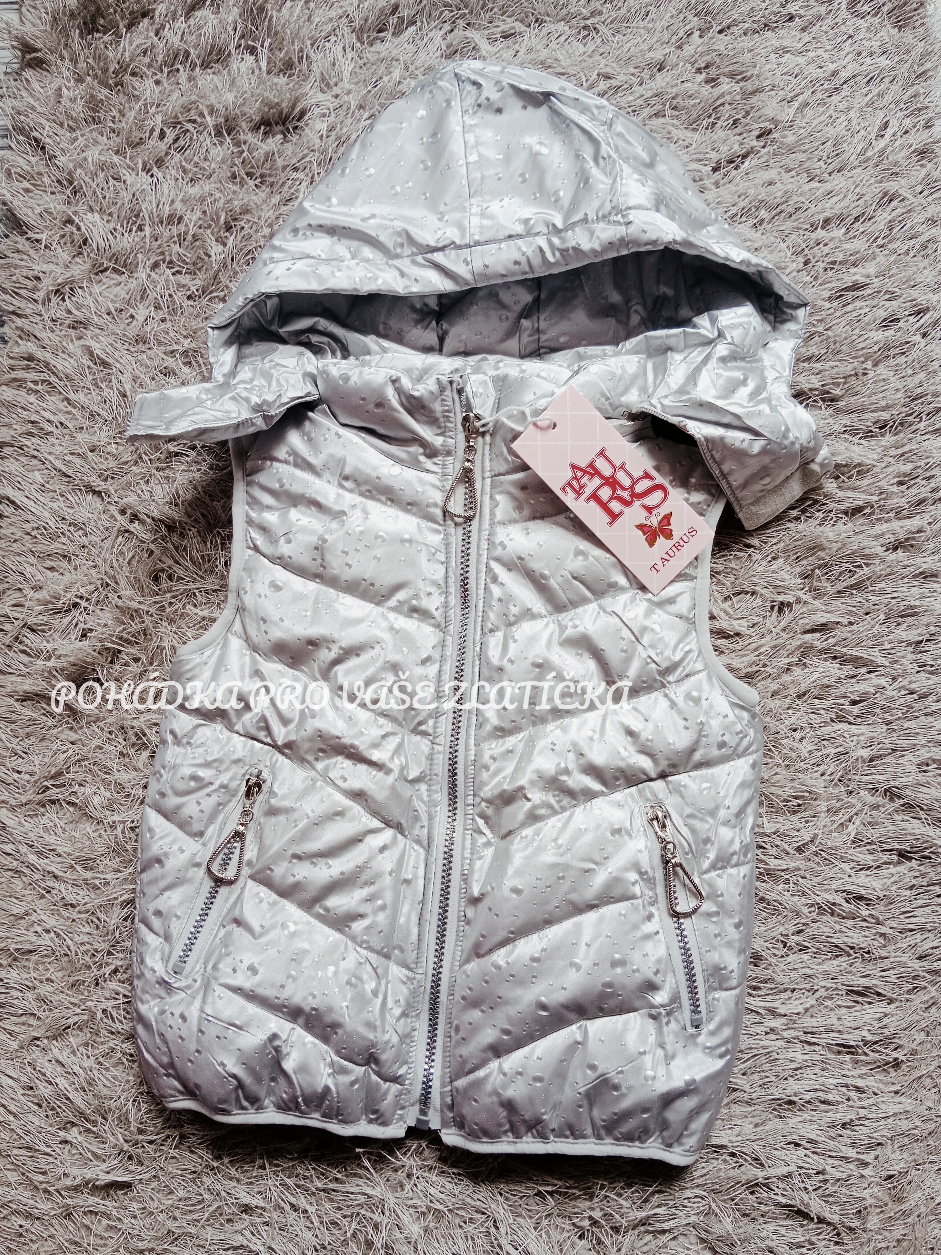 Dívčí prošívaná vesta s fleecovou podšívkou 