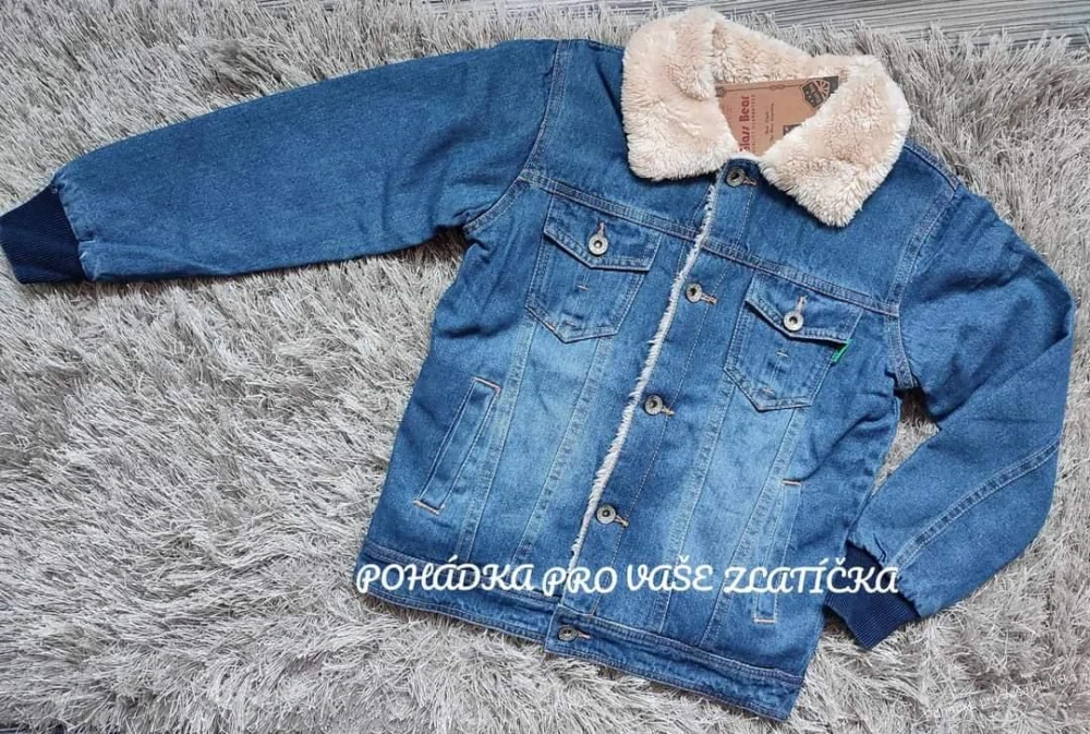 Dětská džínová bunda s kožíškem