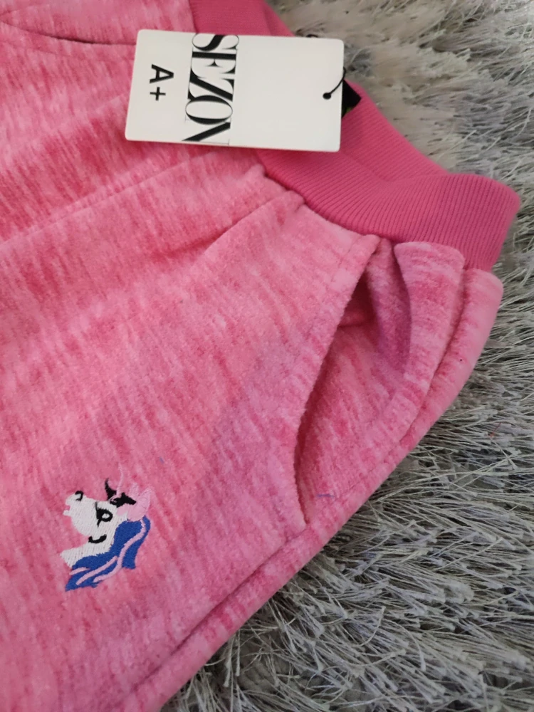 Dívčí teplé fleecové tepláky SEZON