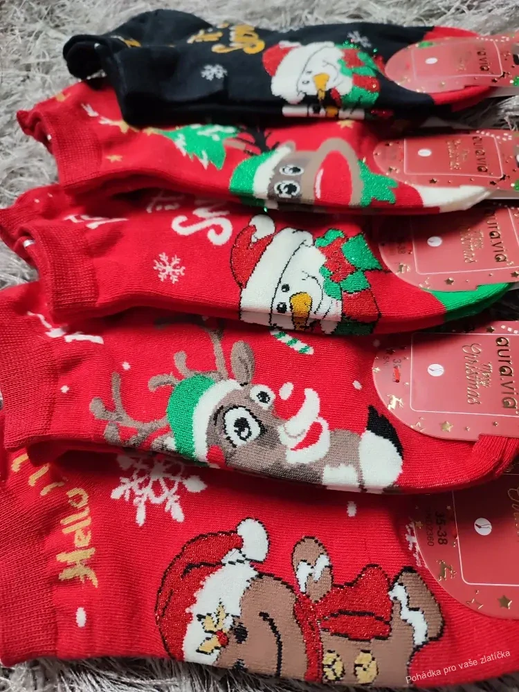 Vánoční kotníkové ponožky Aura.Via