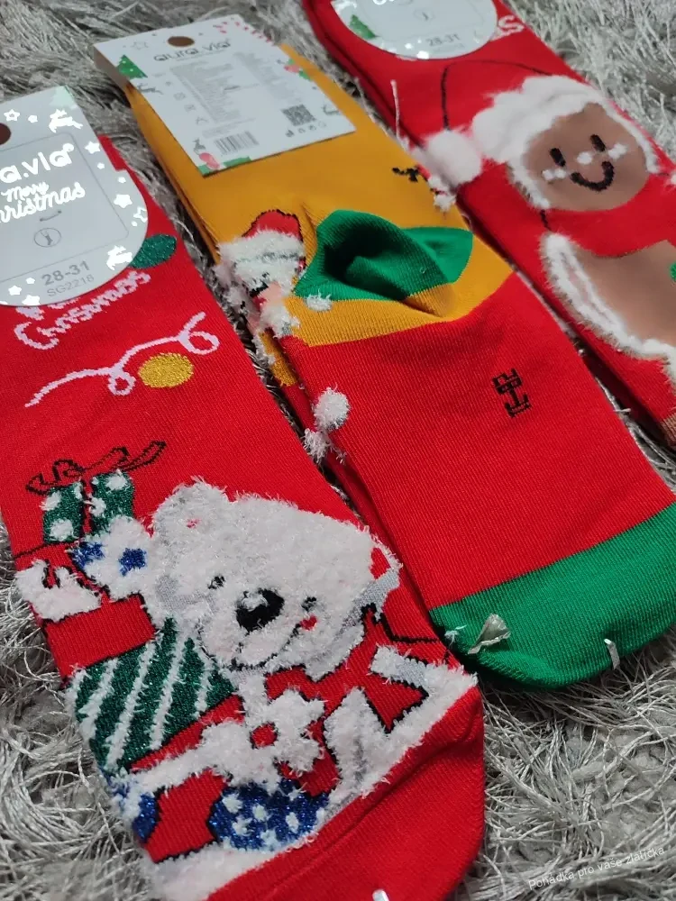 Dětské vánoční bavlněné ponožky Aura.Via 1 pár