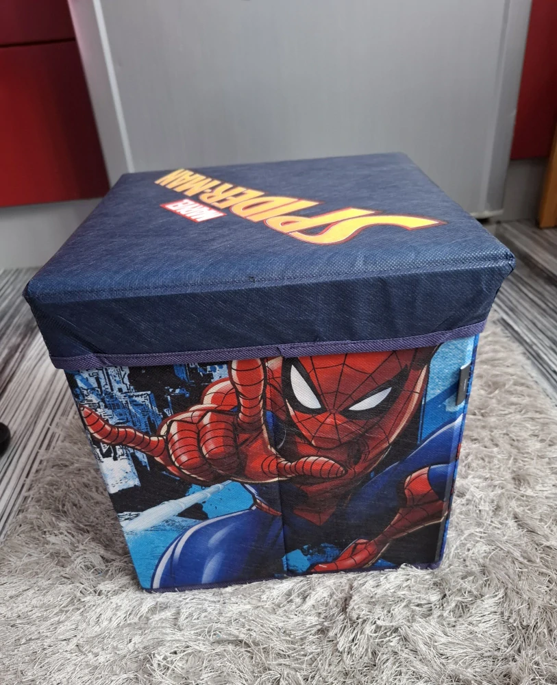 Skládací úložný box a taburet 2 v 1 Spiderman