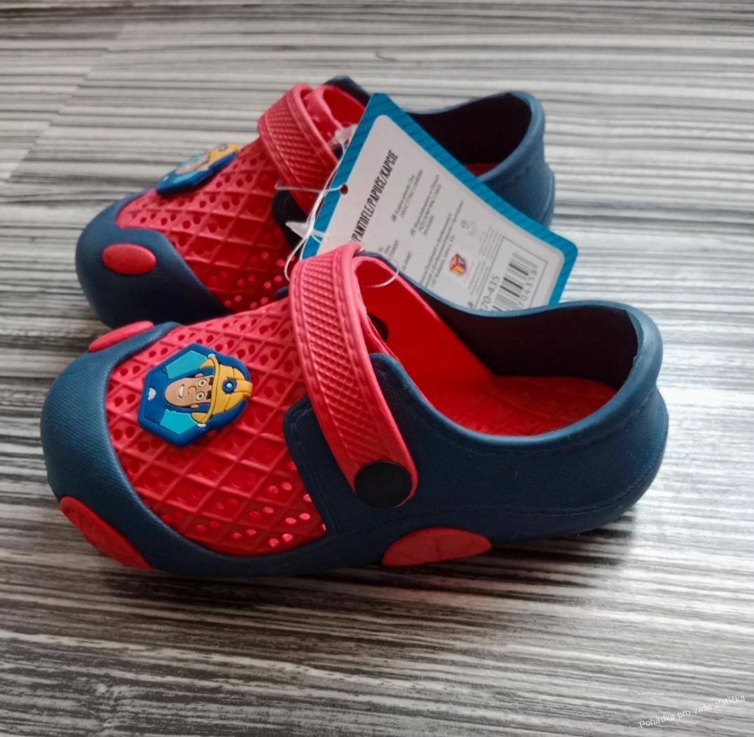 Chlapecké gumové lehké nazouváky POŽÁRNÍK SAM