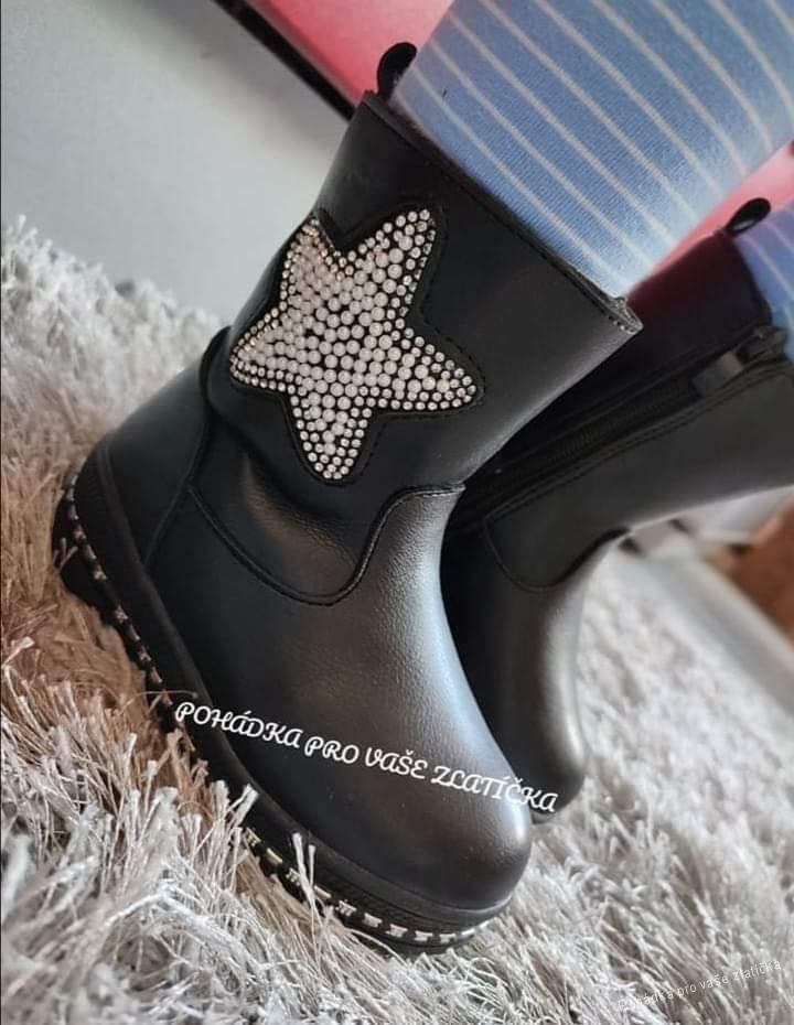 Dívčí zimní kozačky s kožíškem