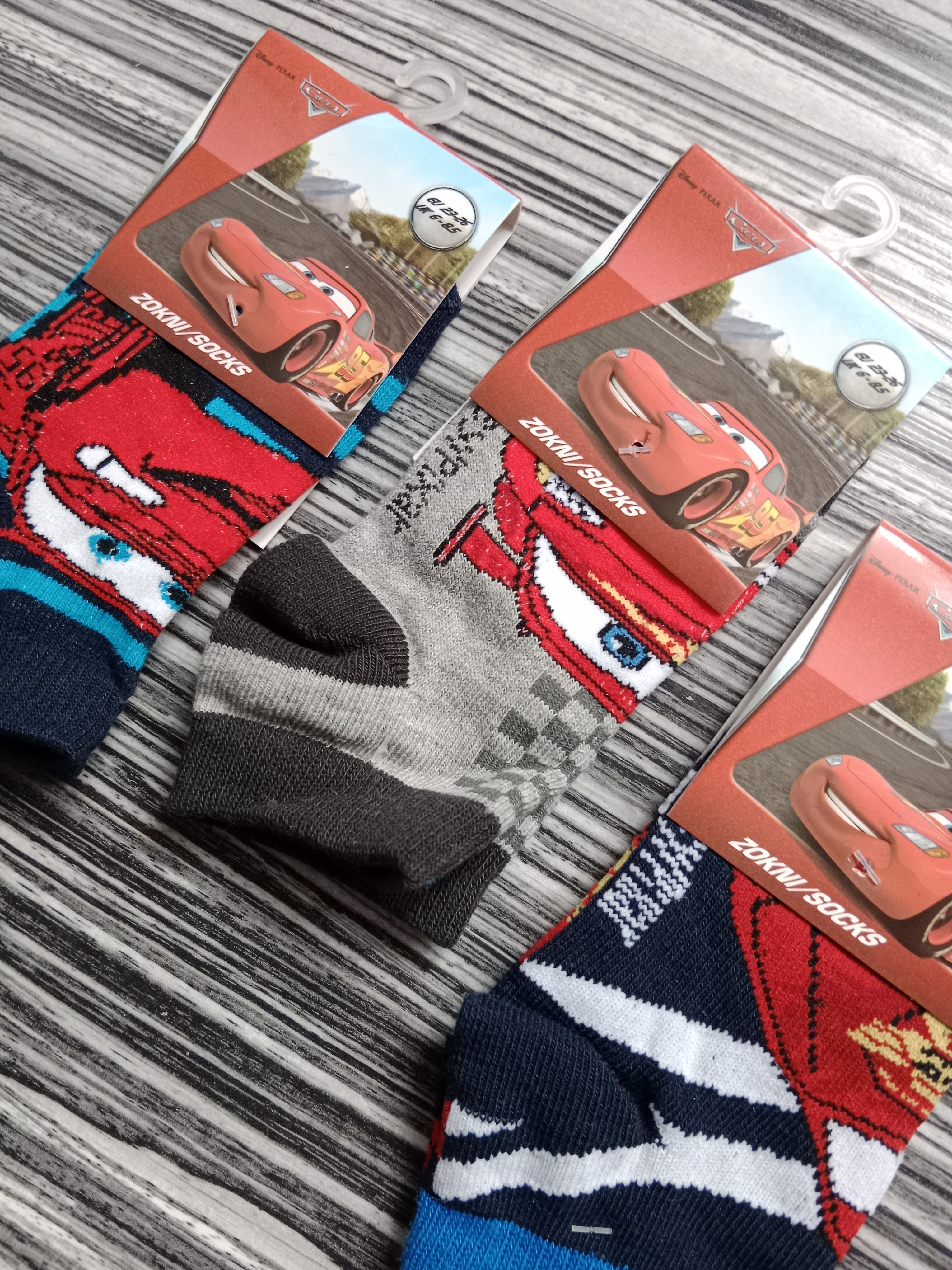 Chlapecké kotníkové ponožky CARS 3pack