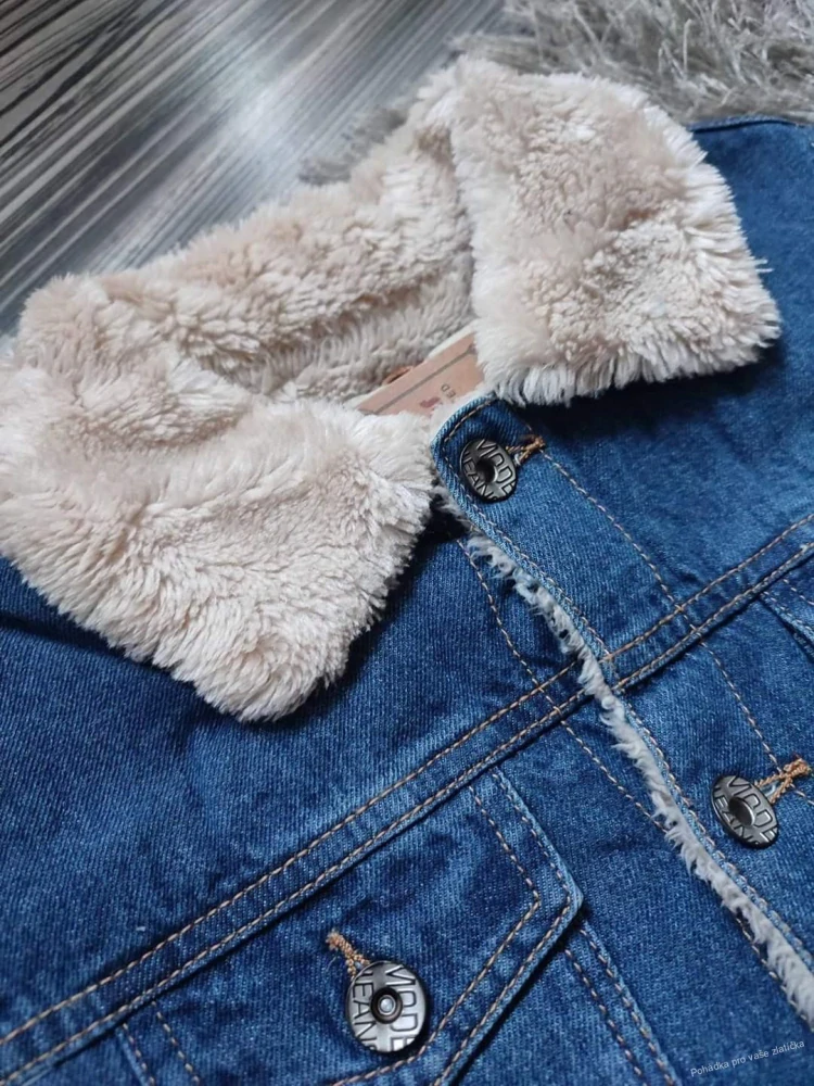 Dětská džínová bunda s kožíškem