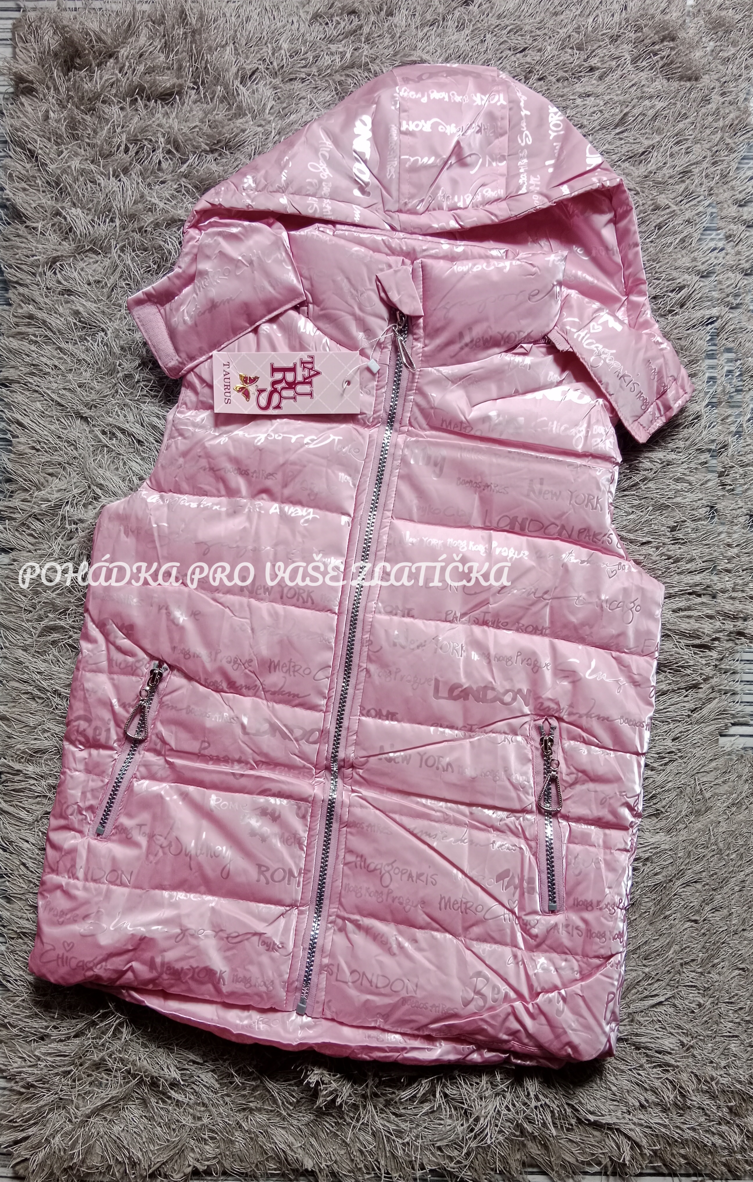 Dívčí prošívaná vesta s fleecovou podšívkou