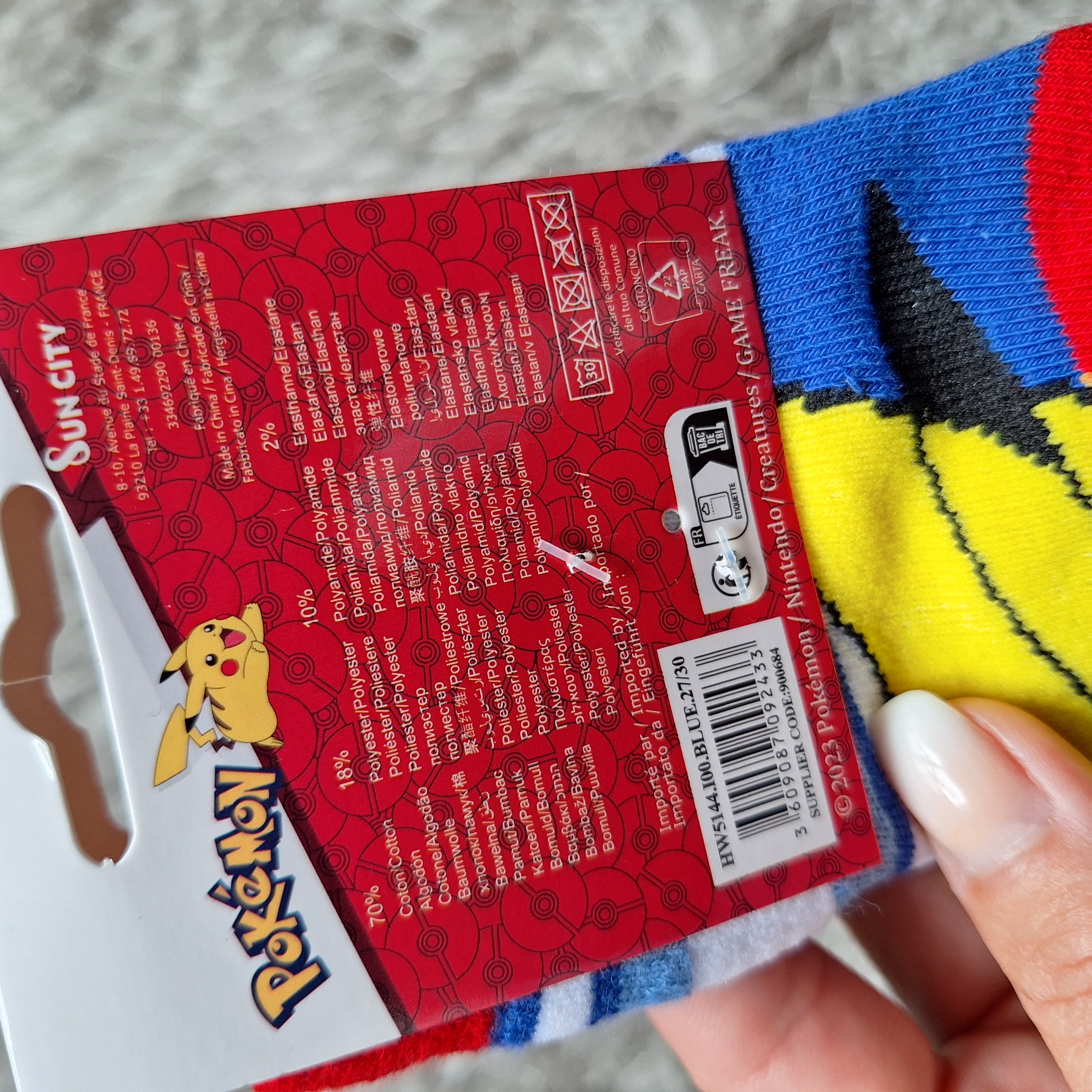 Dětské teplé ponožky POKÉMON s protiskluzem