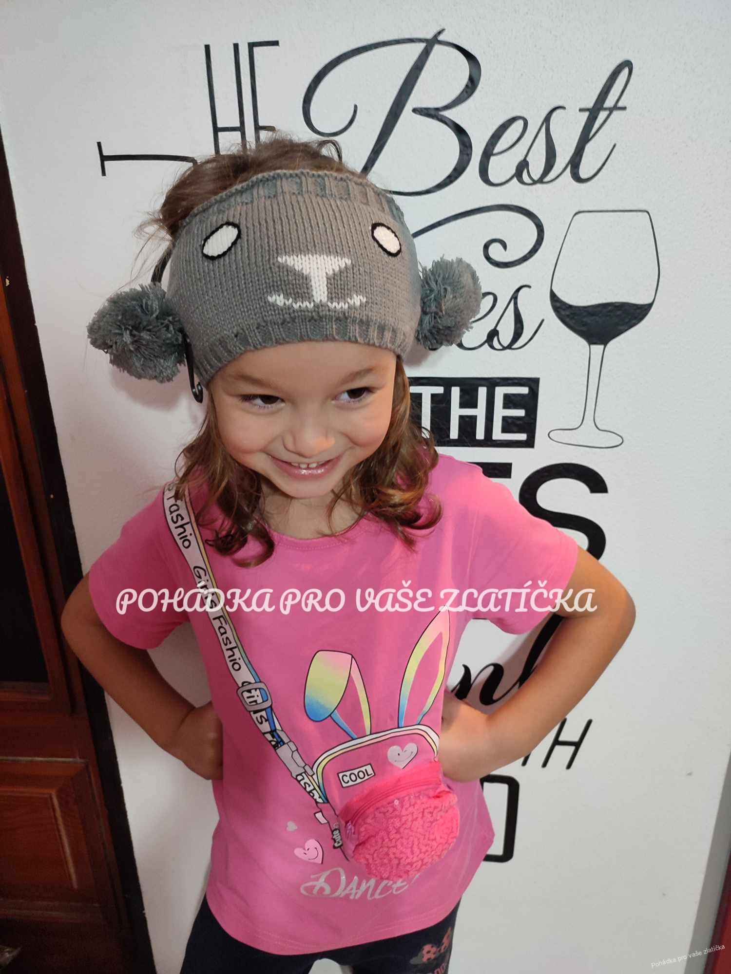 Zimní čelenka s oušky 