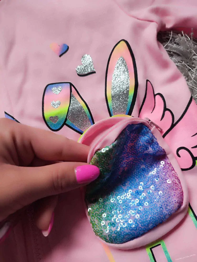 Dívčí mikina KUGO s kapsičkou na zip (98-128)