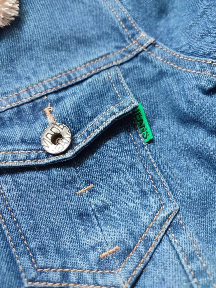 Dětská džínová bunda s kožíškem