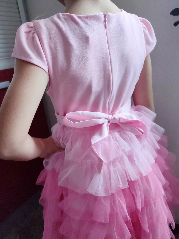 Dívčí sváteční šaty s krátkým rukávem