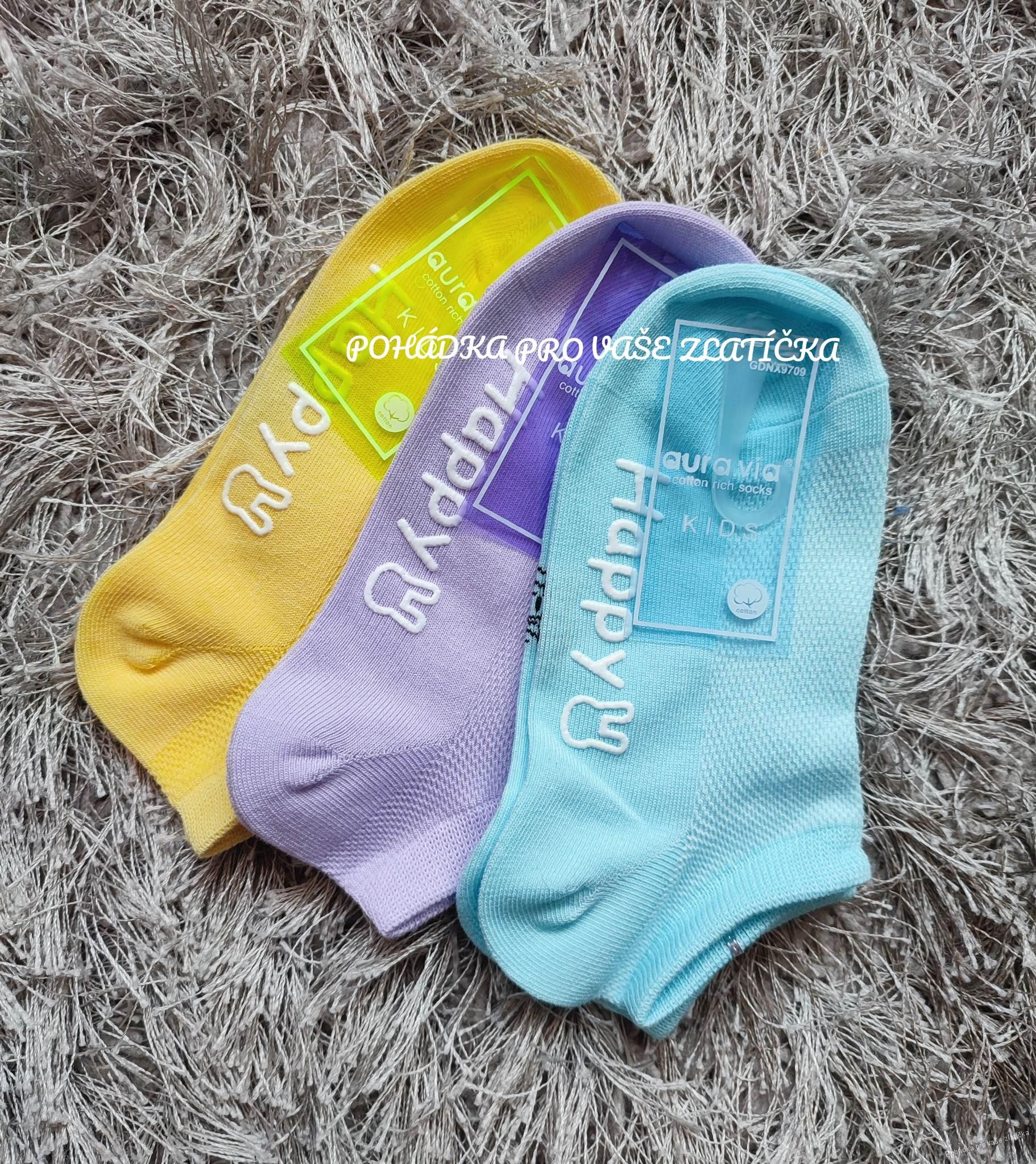 Dětské kotníkové protiskluzové ponožky Aura.via 3pack