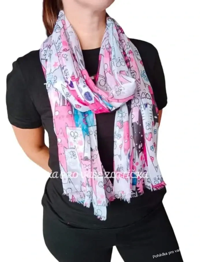 Dámský jarní šál KOČKA 