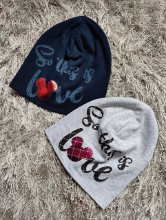 Dívčí bavlněná čepice 2pack