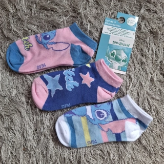 Dívčí kotníkové ponožky STITCH 3pack
