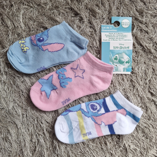 Dívčí kotníkové ponožky STITCH 3pack