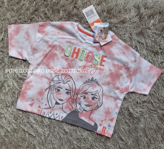 Dívčí triko crop top FROZEN 
